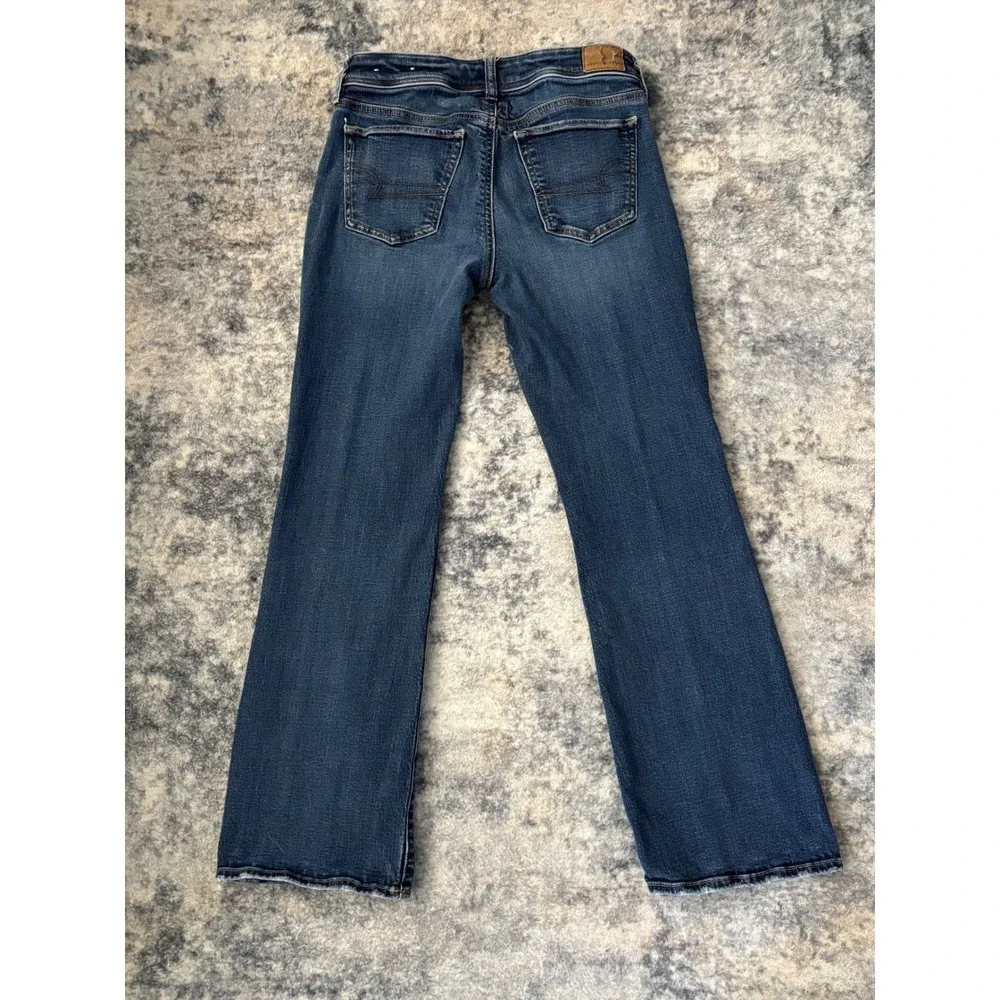 Women's American Eagle Kick Boot Blue‎ Jeans - Y2K Size 4 Short Super Stretch